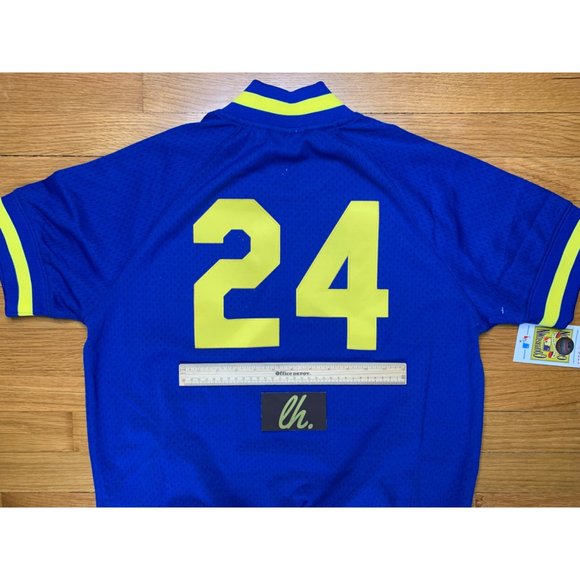 Men’s Small Mitchell & Ness Ken Griffey Jr Seattle Mariners Pullover Warm Up Jer - Picture 5 of 7